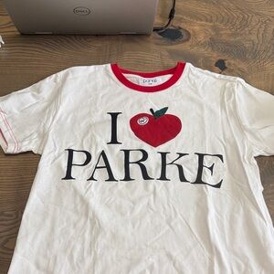 Parke Women's White Tee with Red Trim